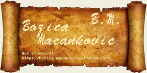Božica Macanković vizit kartica